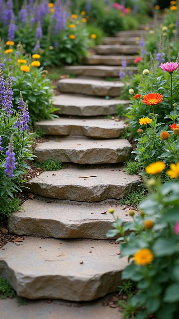 charming durable river rock steps