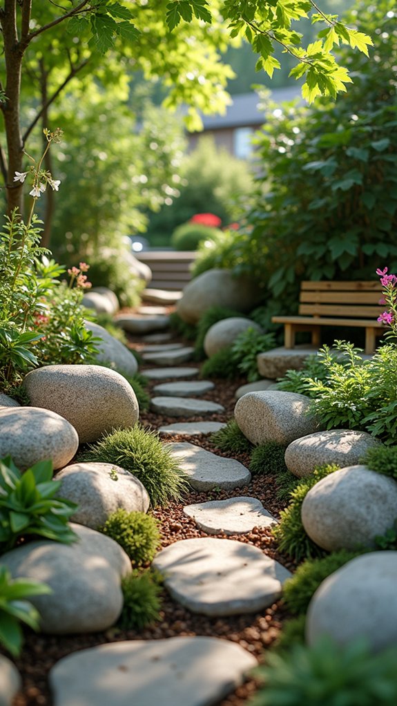 charming pathways with stones