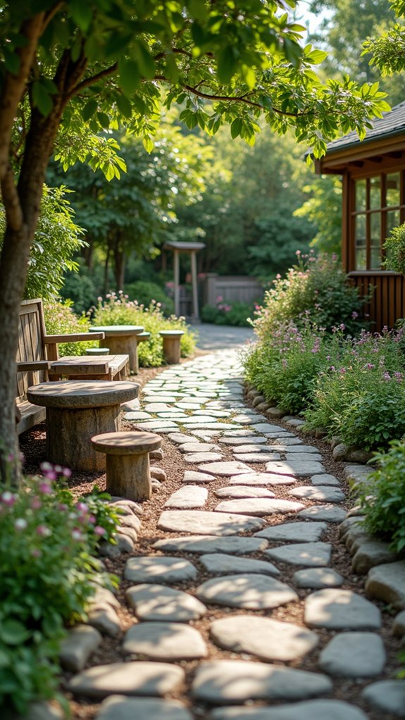 charming river rock pathway