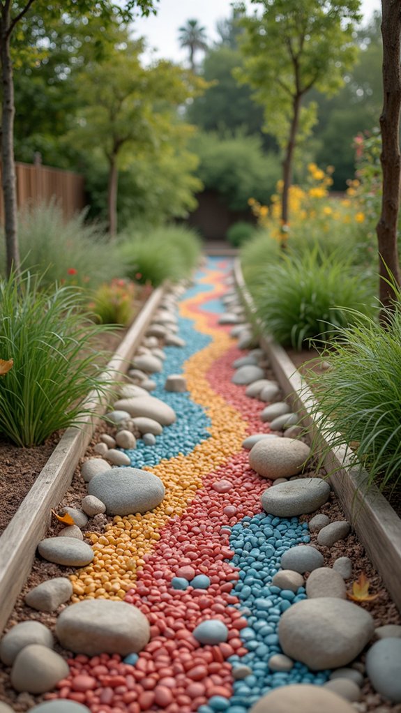 colorful pebbles enhance landscapes