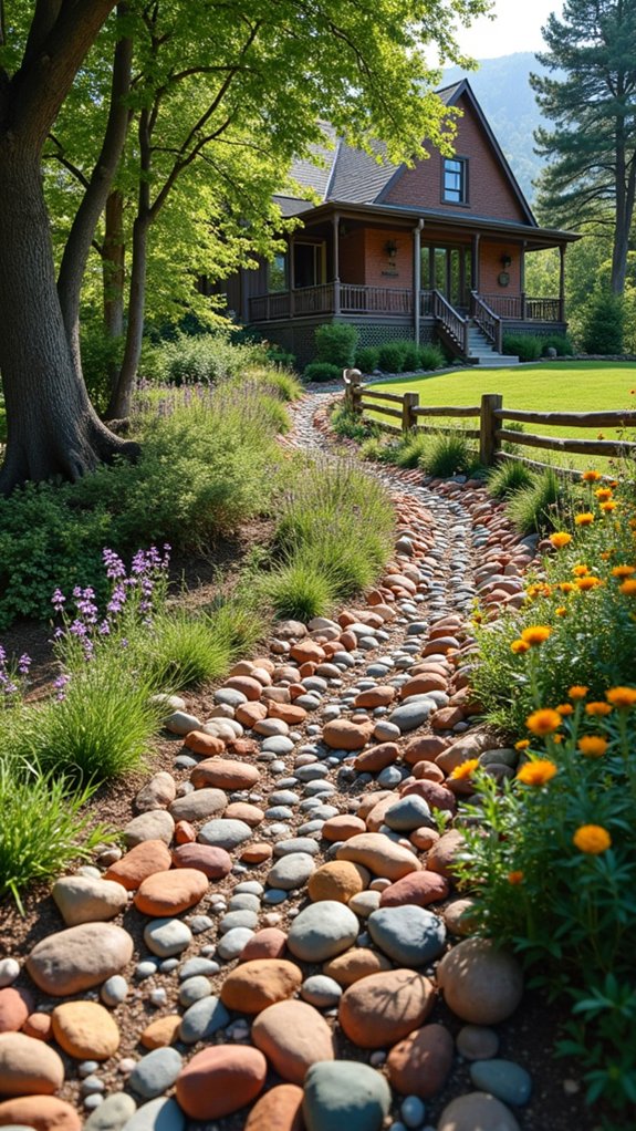 colorful river rock accents