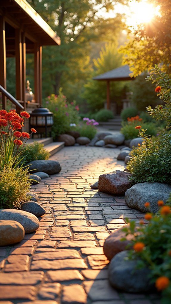 colorful river rock arrangements