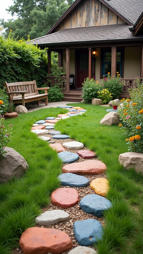 colorful river rock play