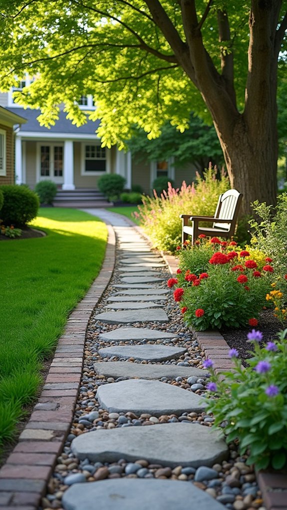 contrasting materials enhance pathways