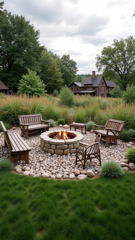 cozy circular fire pit