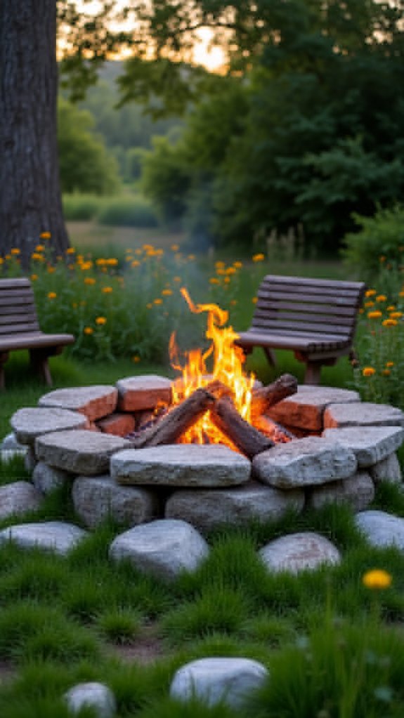 cozy fire pit gathering
