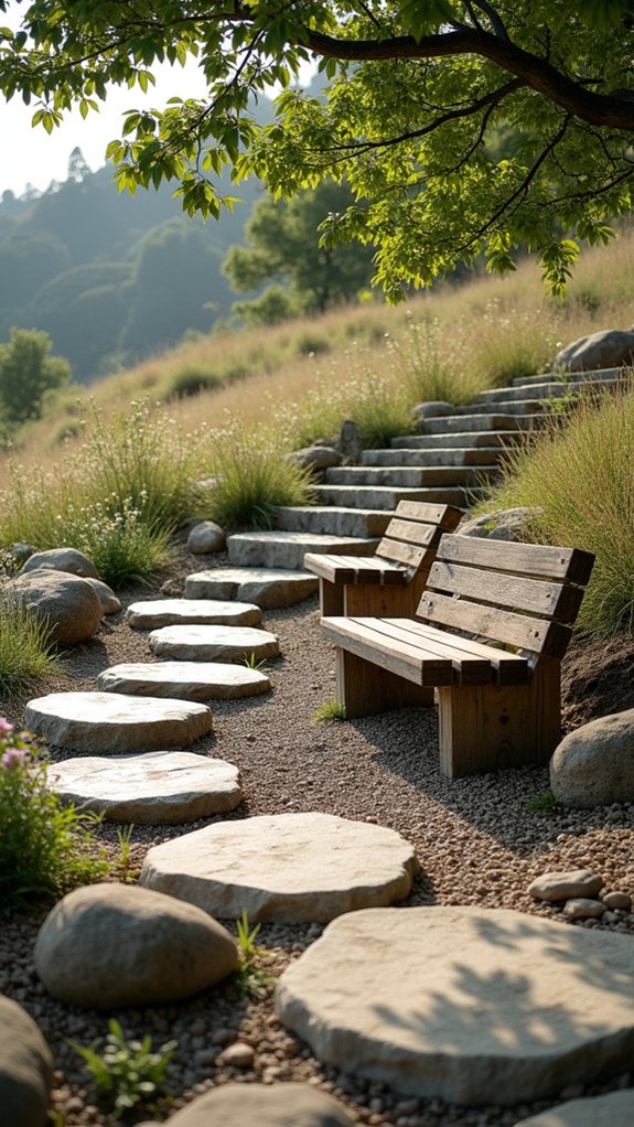cozy natural stone seating