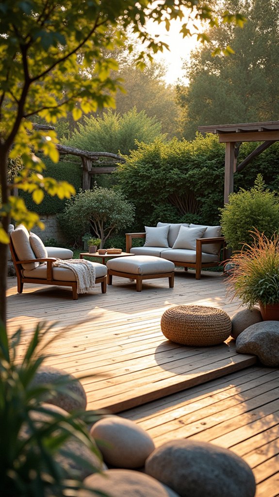 cozy river rock seating