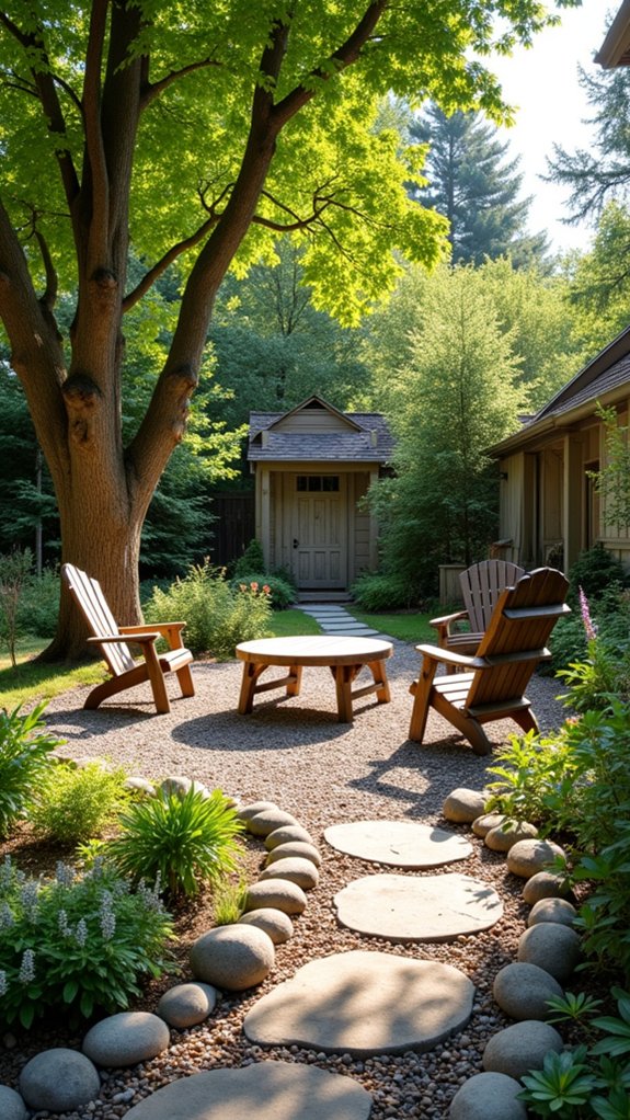 cozy river rock seating