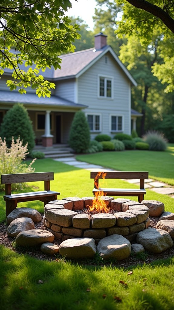 cozy stone fire pit