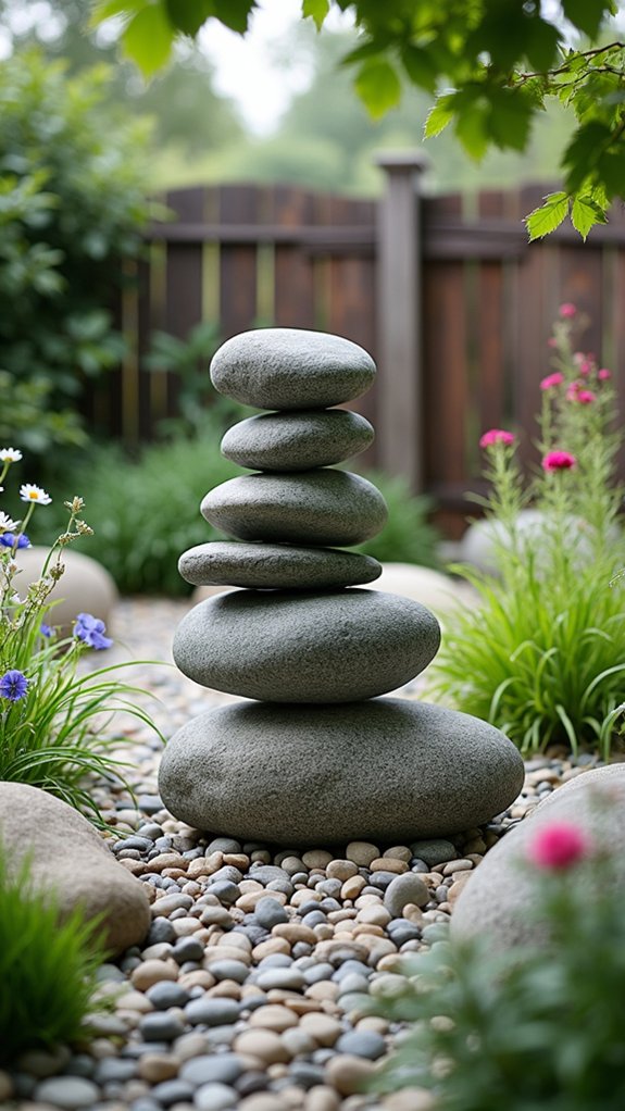 creative river rock sculptures