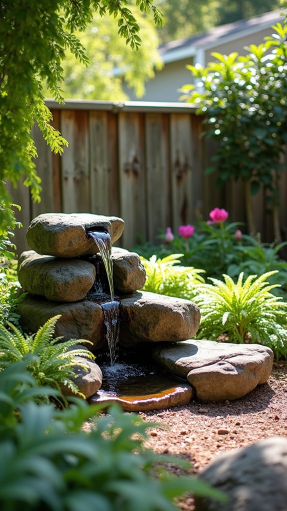 decorative river rock fountain