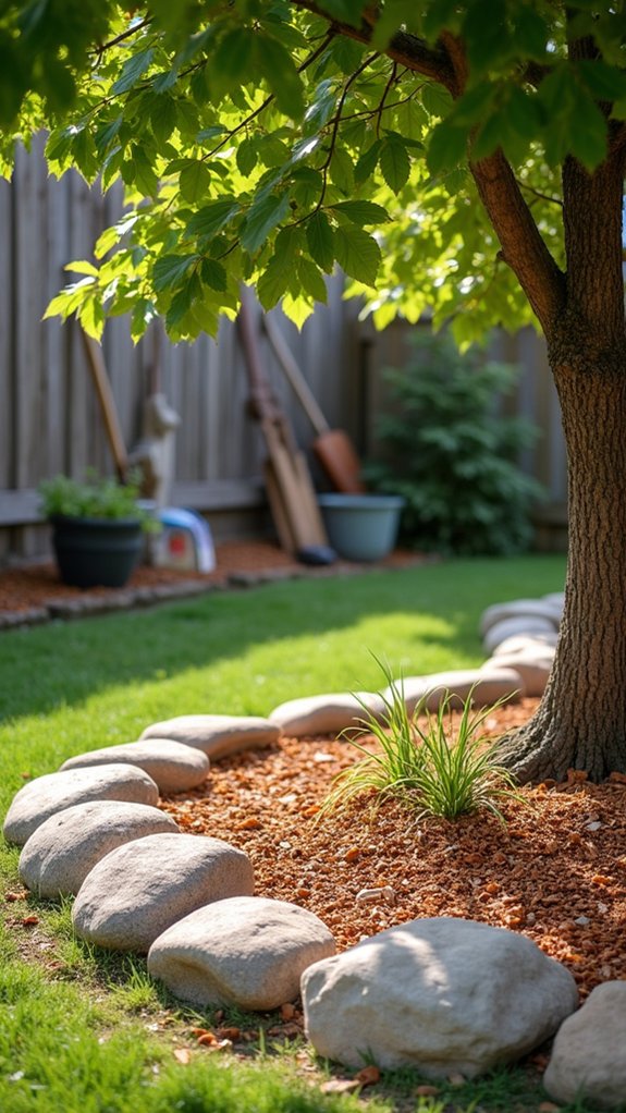 decorative rock border benefits