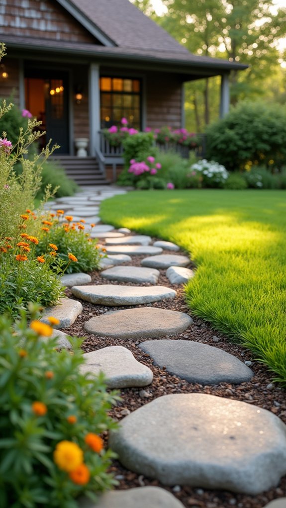 decorative rock lawn border