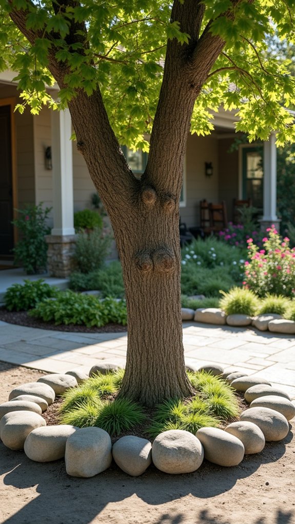 decorative rock ring construction