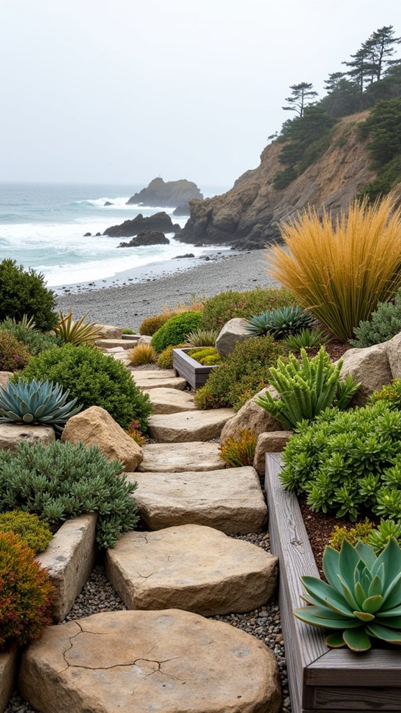 dramatic coastal garden design