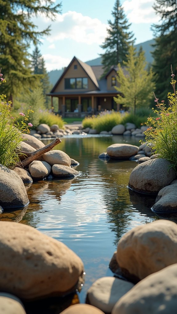 driftwood and river rocks