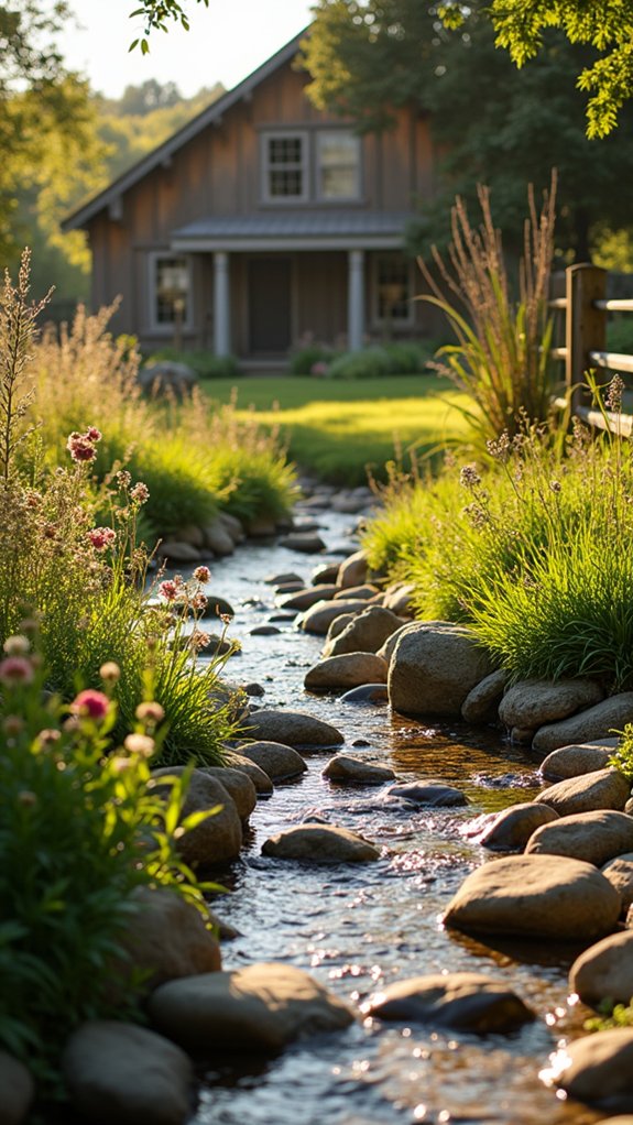 dry creek bed landscaping project