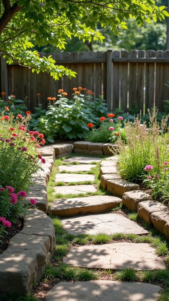 elegant garden rock border