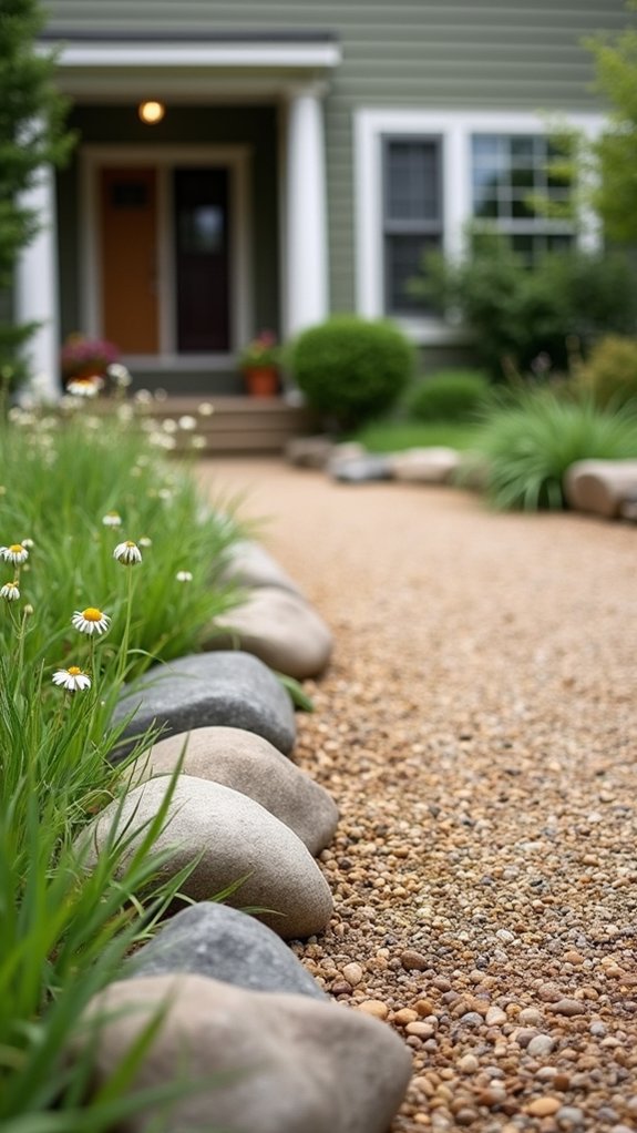 elegant low maintenance driveway edging