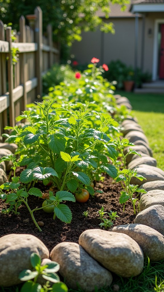 elegant river rock borders