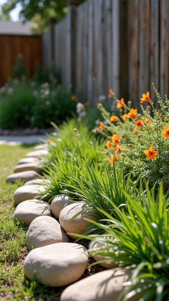 elegant river rock borders