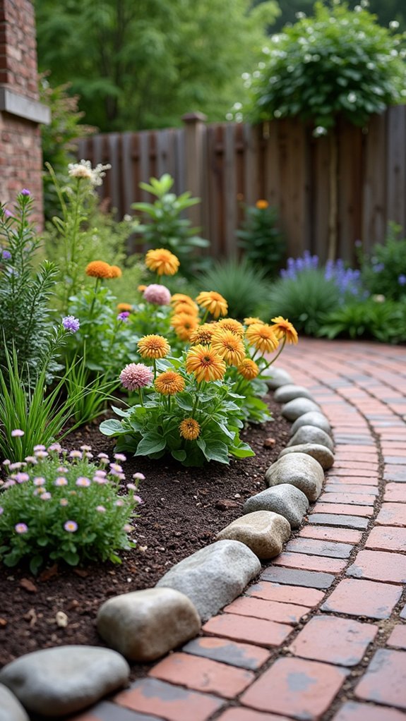 elegant river rock edging