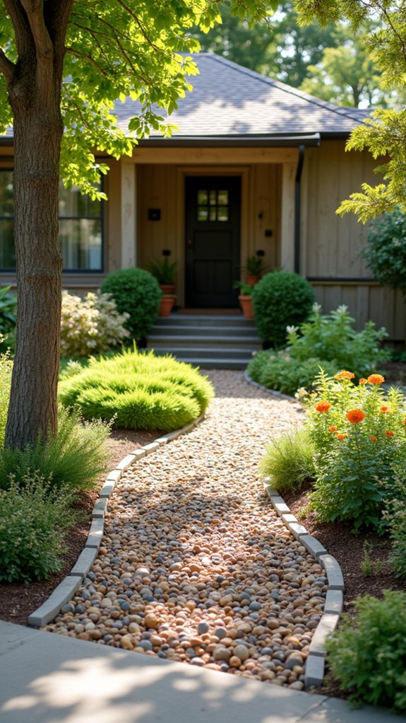 elegant river rock pathways