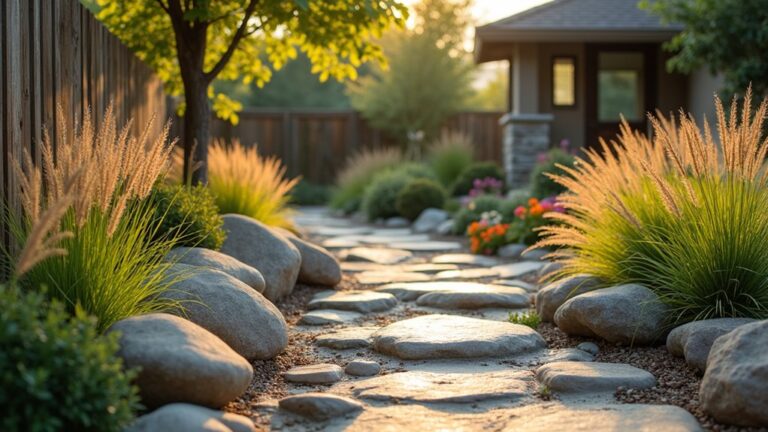 elegant rock and grass landscaping
