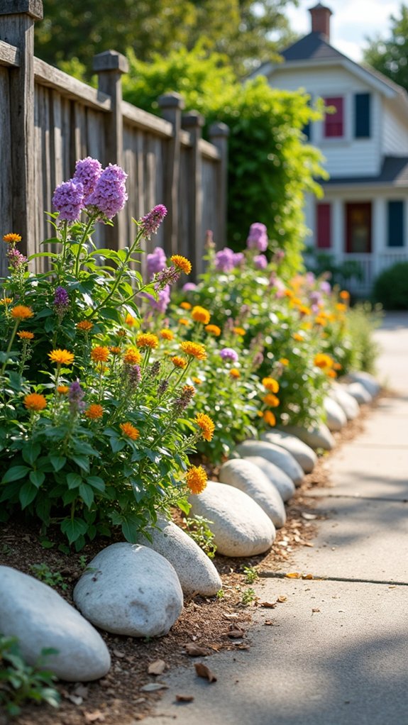 elegant white rock borders