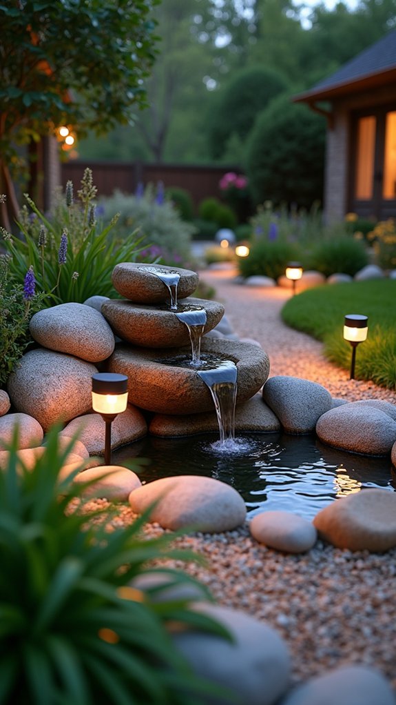 enchanting illuminated garden fountains