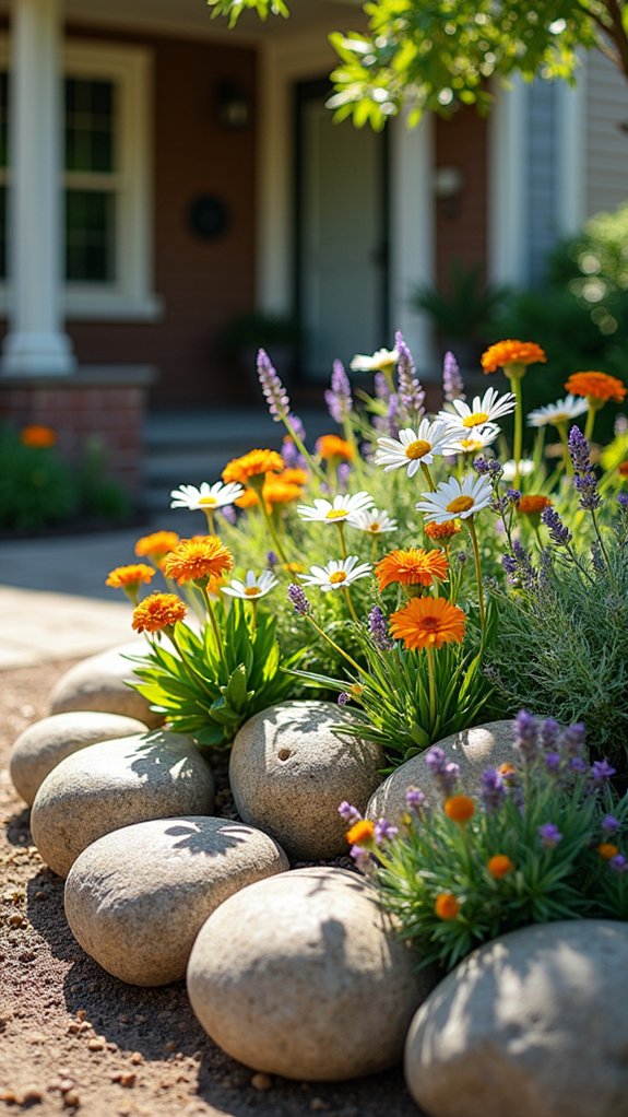enchanting outdoor rock centerpieces