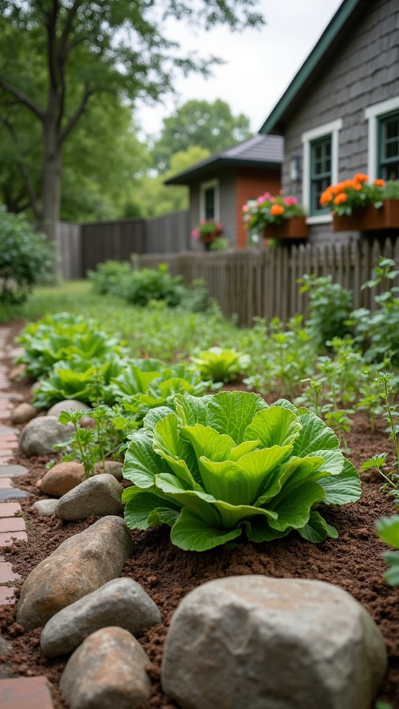 enhance garden with river rocks