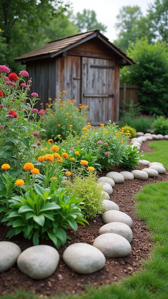 enhancing garden with river rock