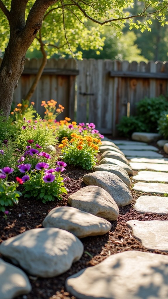 framed flower beds beautifully
