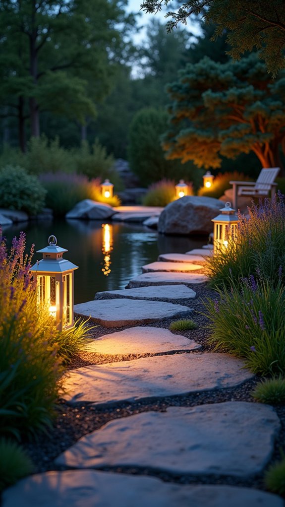 illuminated serene rock pathways
