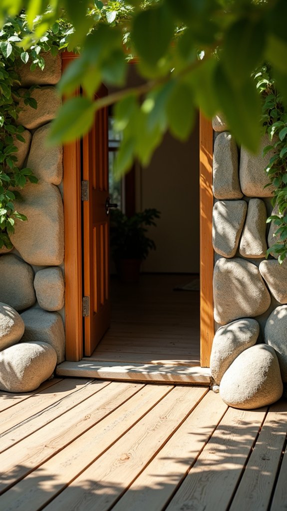 inviting natural stone entryway