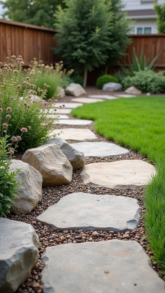 layered garden with stones