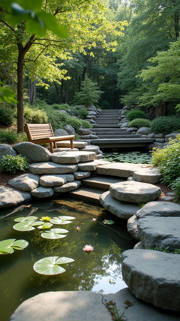 layered rock gardens enhance tranquility