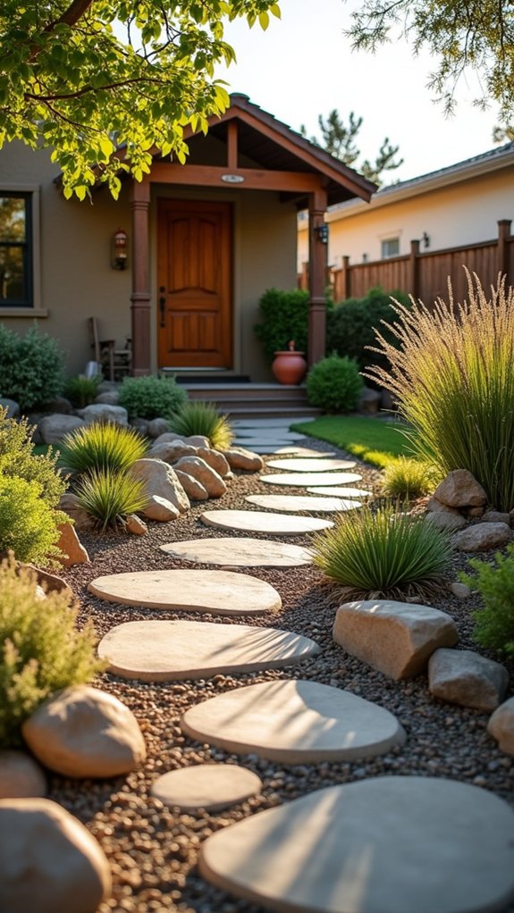 low maintenance river rock landscaping