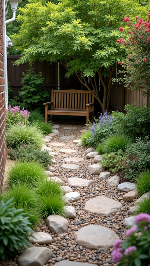 low maintenance river rock landscaping