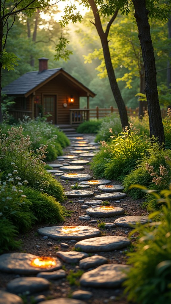 luminous solar river rocks