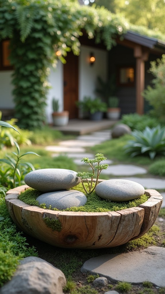 minimalist rock planter aesthetics