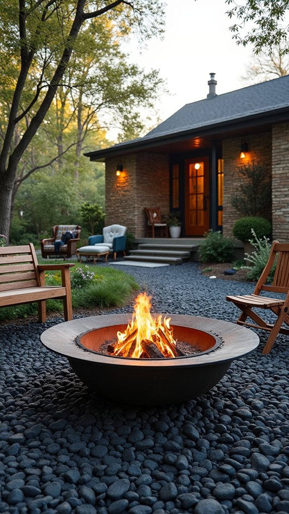 modern fire pit oasis