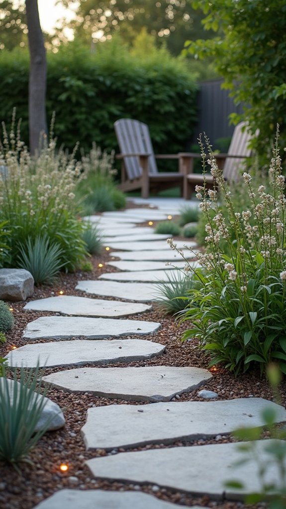 modern illuminated garden pathway