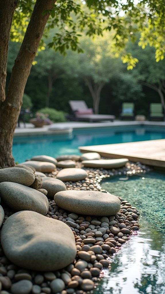 natural drainage with river rocks