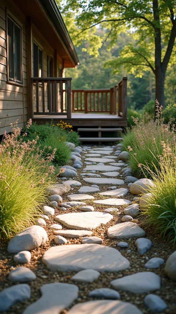 natural pathway with river rocks