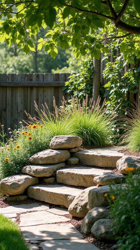 natural retaining wall project