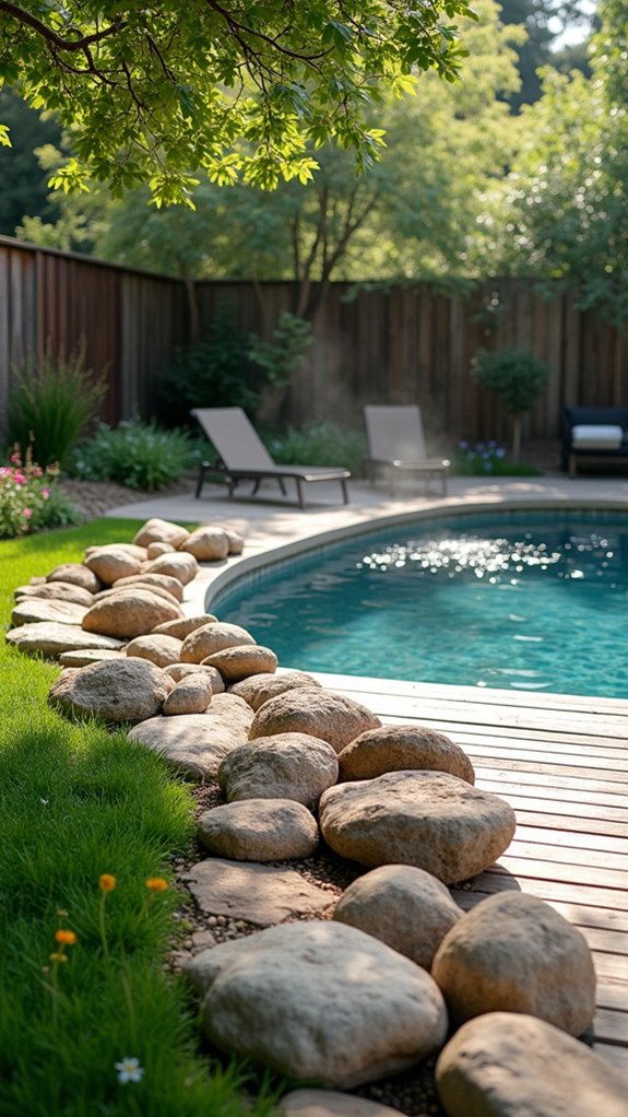 natural river rock border