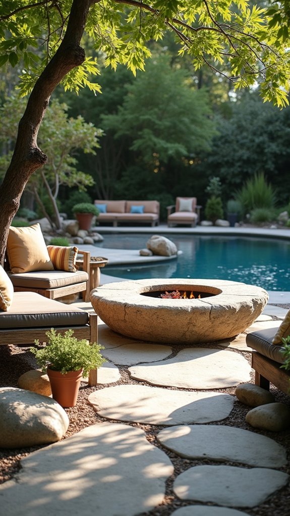 natural river rock seating